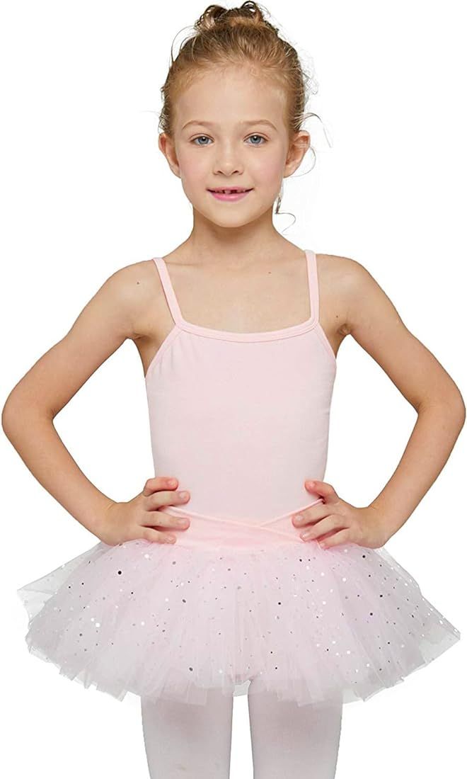 MdnMd Ballerina Outfits Toddler Girls Ballet Tutu Leotard Dance Glitter Camisole Skirted Ballerin... | Amazon (US)