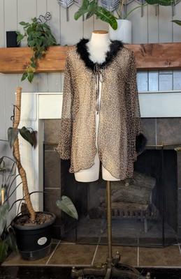 Rare Vintage Fredericks Of Hollywood Leopard Print Maribou Feather Top | eBay CA