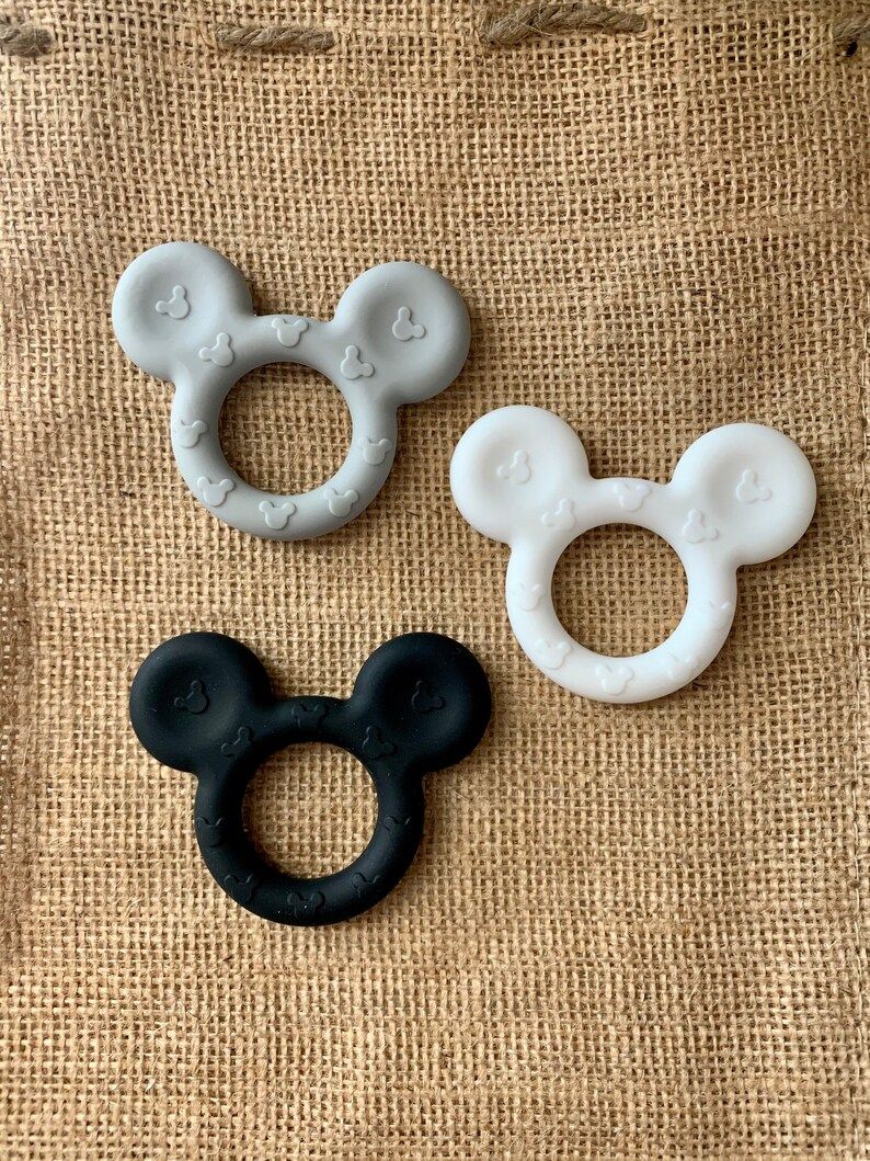 Mickey Mouse Teether. Food grade silicone. BPA free. Teething baby toy. | Etsy (US)