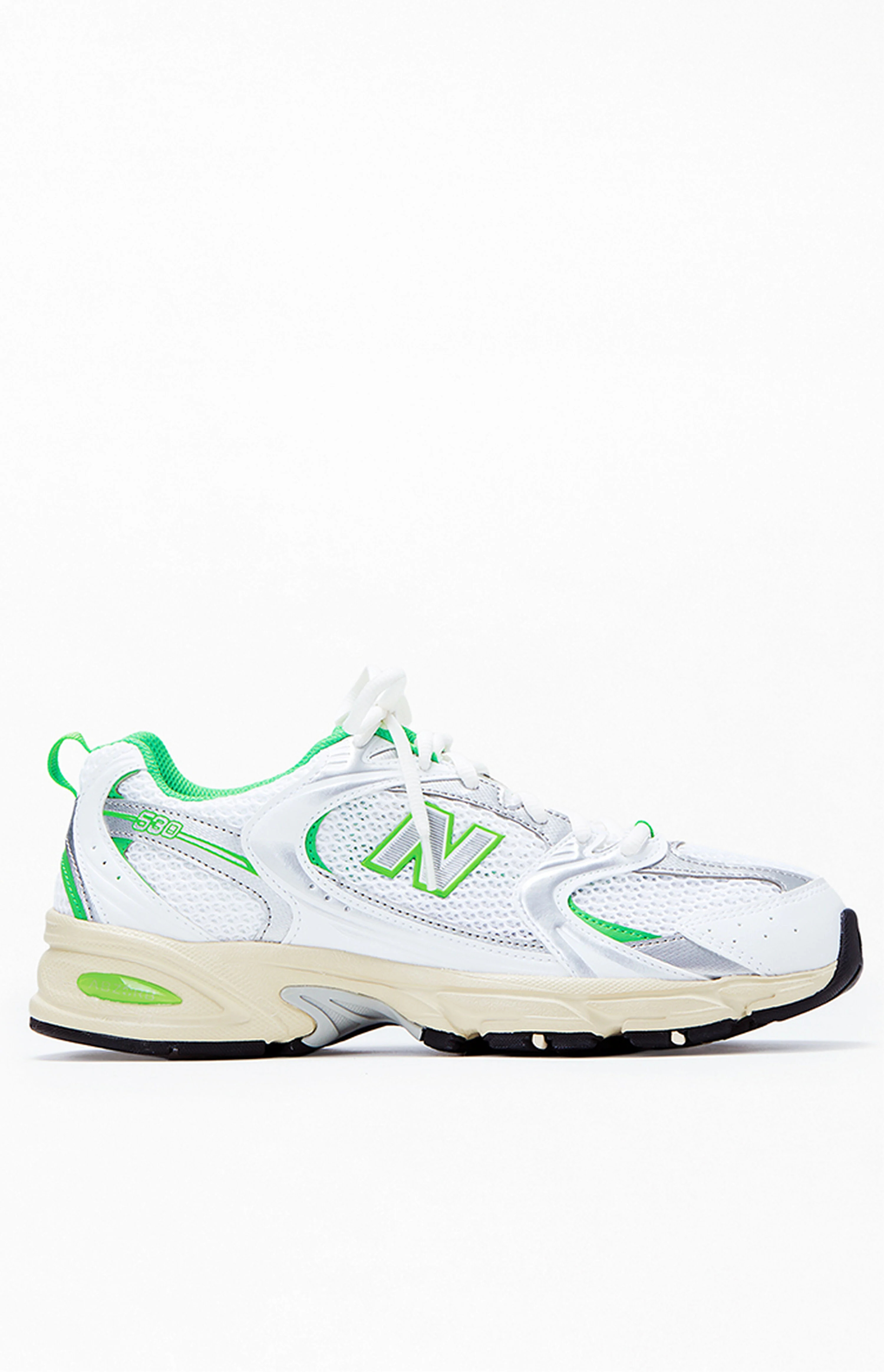 New Balance White & Green 530 Shoes | PacSun