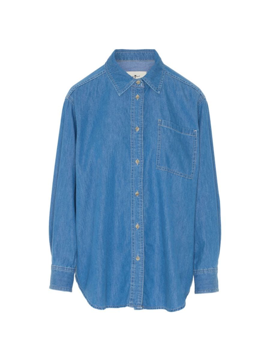 Oversized Denim Button-Front Shirt | Saks Fifth Avenue