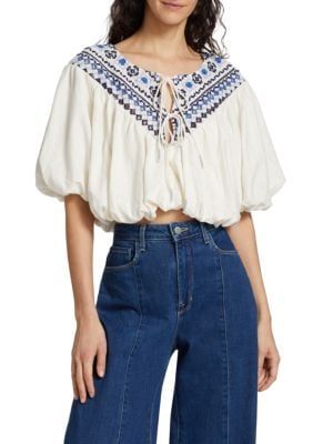 Free People Joni Embroidered Top on SALE | Saks OFF 5TH | Saks Fifth Avenue OFF 5TH (Pmt risk)
