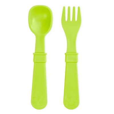 Re-Play 2pc Toddler Utensil Pair - Lime | Target