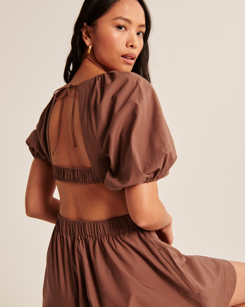 Women's High-Neck Open Back Mini Dress | Women's | Abercrombie.com | Abercrombie & Fitch (US)
