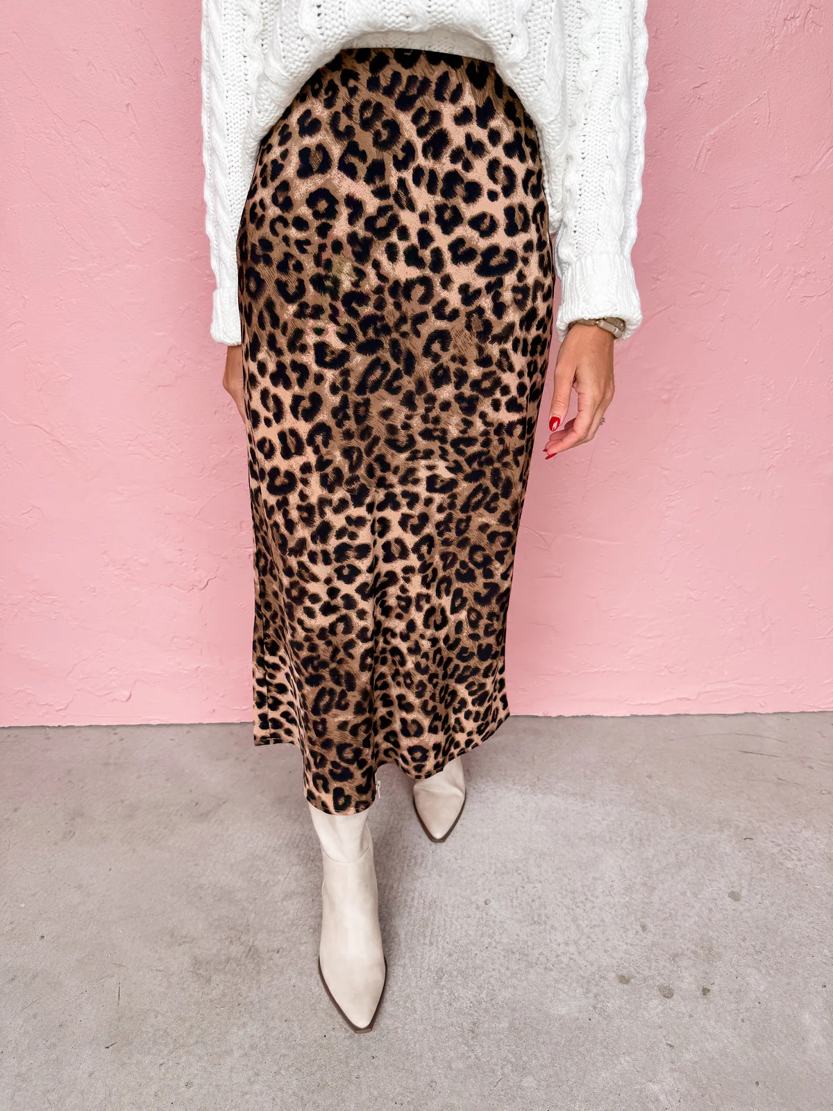 A Little Extra Leopard Midi Skirt | Ruthie Grace