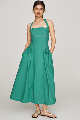 Poplin Halter Midi Dress | Anthropologie (US)