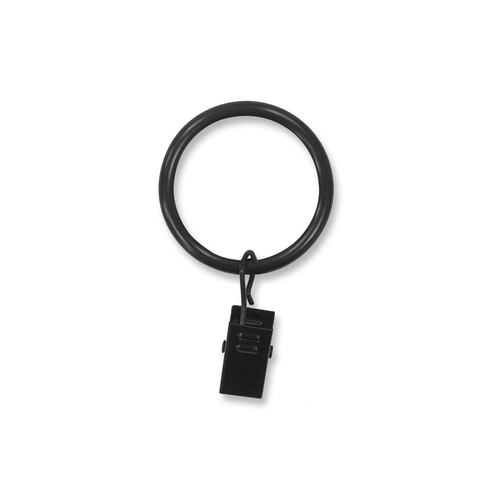 7pk Curtain Clip Rings in Matte Black - Lumi Home Furnishings | Target