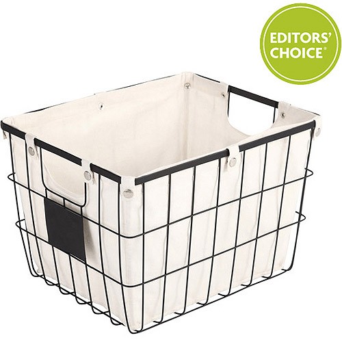 Better Homes and Gardens Medium Wire Basket with Chalkboard, Black - Walmart.com | Walmart (US)