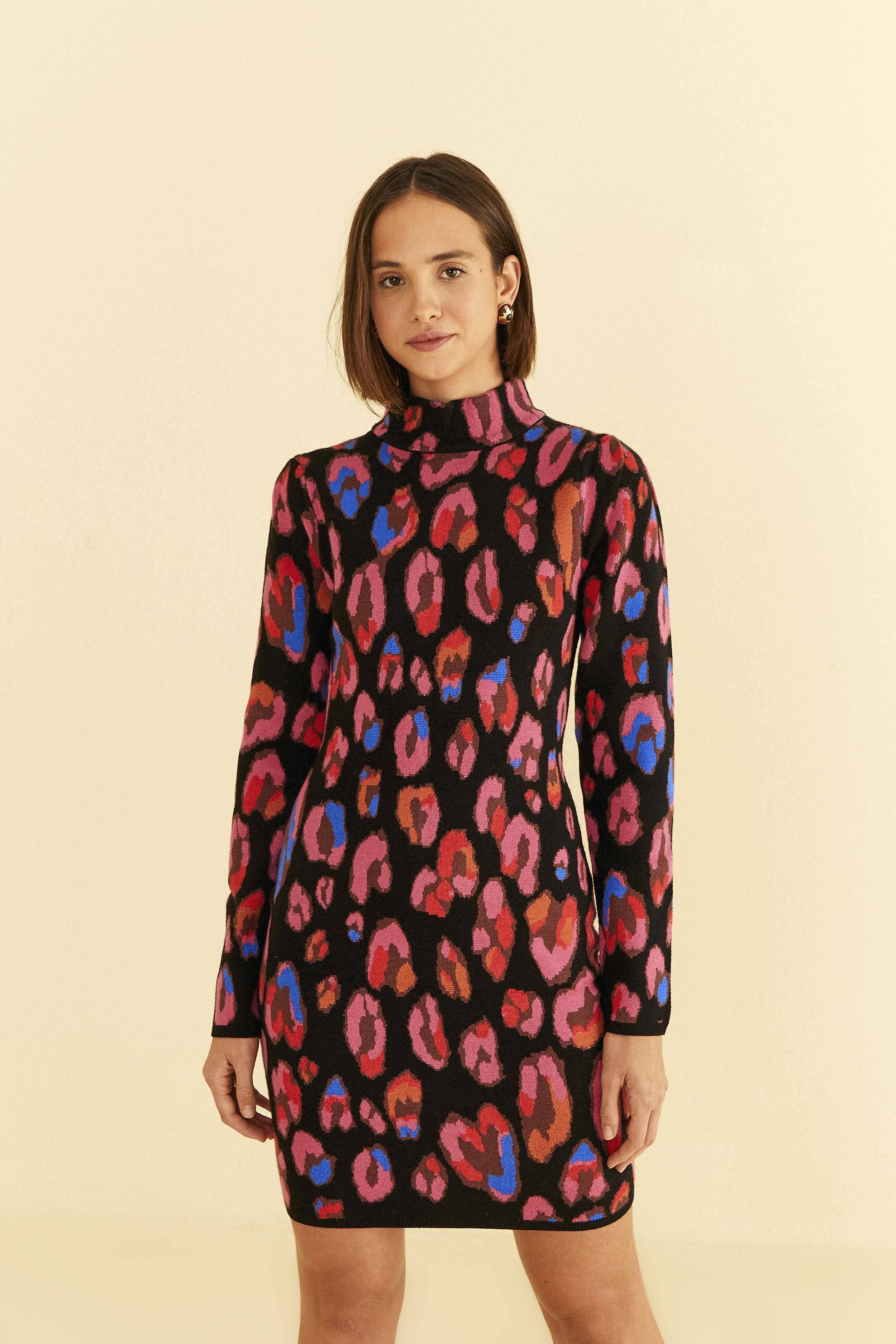 Iridescent Leopards Knit Mini Dress | FarmRio