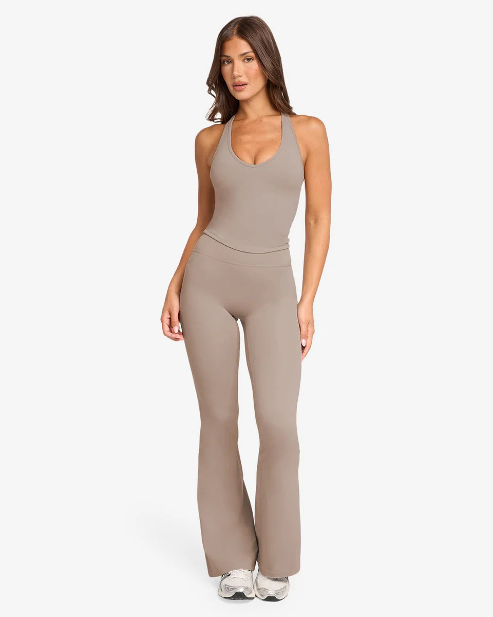 Form Invisible Scrunch Flare Leggings | Latte | Crop Shop Boutique US