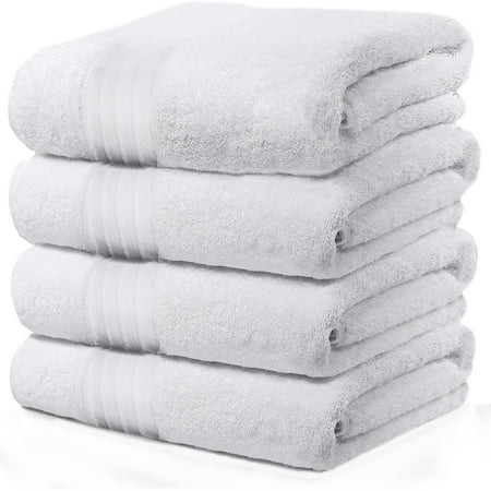 4-Piece Bath Towels Set for Bathroom, Spa & Hotel Quality | 100% Cotton Turkish Towels | Absorben... | Walmart (US)