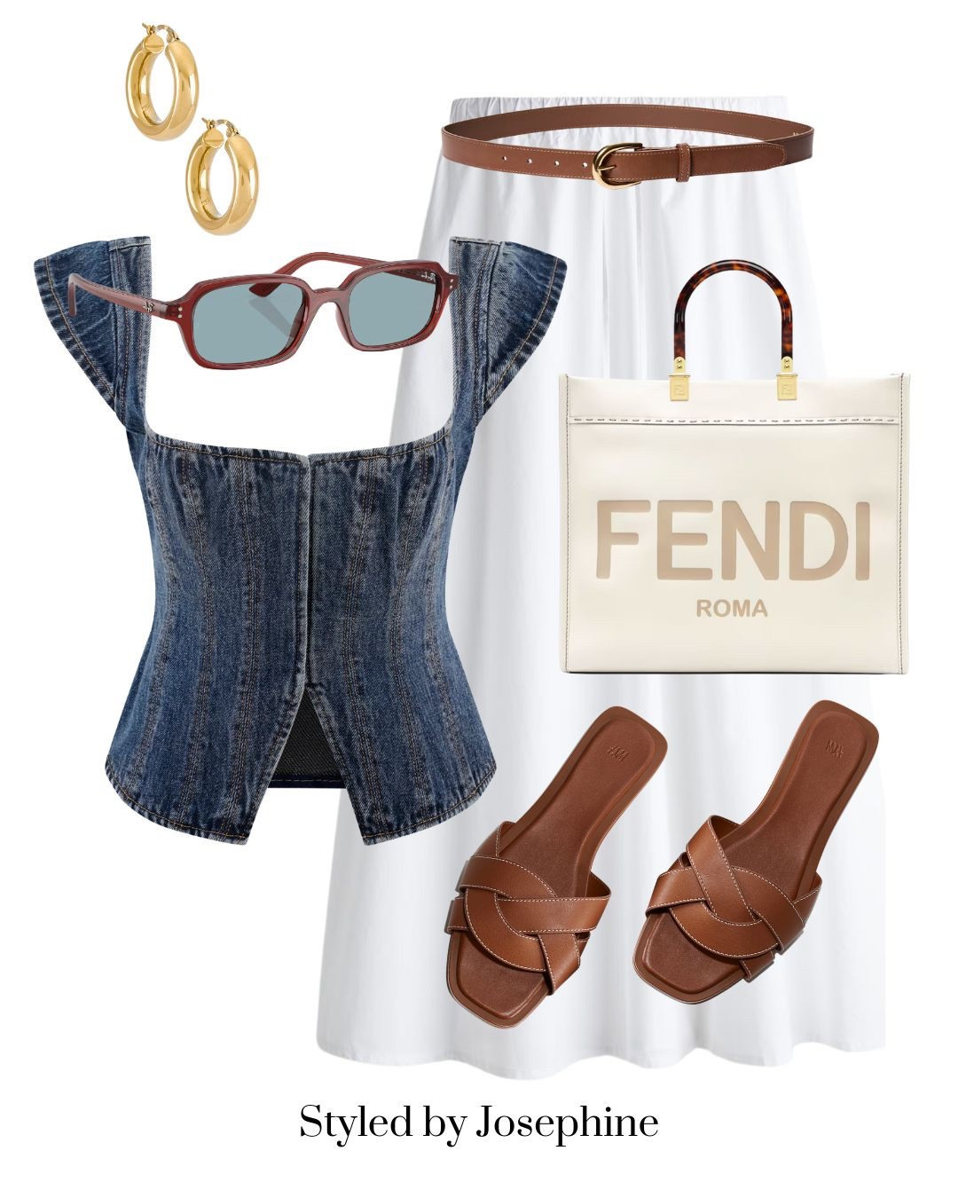 📍Effortless Chic in Florence 🇮🇹
Bringing classic European summer style to life with a denim corset, crisp white skirt, and luxe neutral accessories. Perfect for strolling through Tuscan streets, rooftop dinners, or a day of wine tasting under the sun 🍷🌿

@fendi @hm @mango @ltk.europe @ltkfashion @ltkcreator

Tags:
#LTKStyle #LTKSummer #DenimCorset #SummerInStyle #EuropeanSummer #ChicStyle #VacationLook #FlorenceOOTD #TuscanVibes #NeutralStyle #CapsuleWardrobe #FashionInspo #StyleDiaries #OOTDinspo #MinimalStyle #EffortlessStyle #ClassicStyleWithATwist

#LTKStyleTip #LTKFindsUnder50 #LTKFindsUnder100