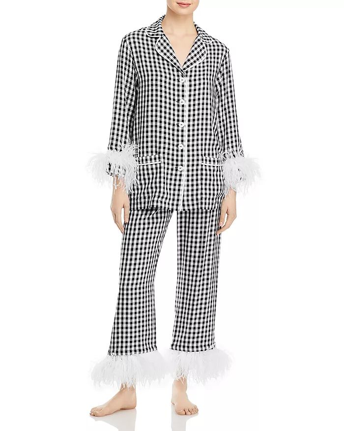 Party Gingham Feather Trim Pajama Set - 100% Exclusive | Bloomingdale's (US)