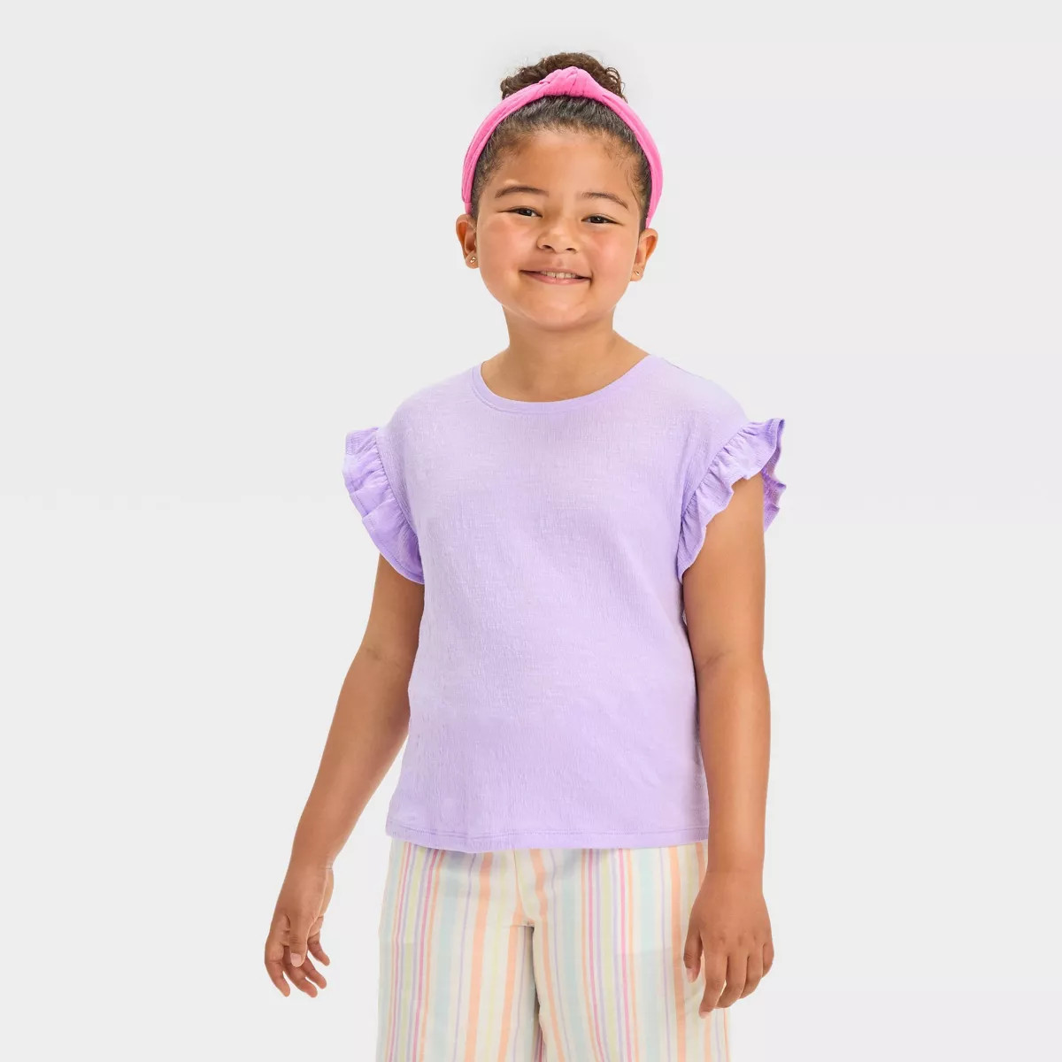 Girls' Short Sleeve Pucker Knit T-Shirt - Cat & Jack™ | Target