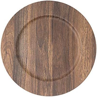 Simply Elegant Faux Wood Plastic Charger Plate | Service Plate for Parties, Dinner, Weddings, Qui... | Amazon (US)
