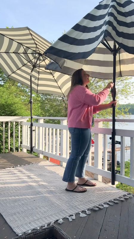Amazon Best Finds. Transform your deck into a shady oasis with these genius umbrella holders for your railing!  They make setting up shade a breeze. 😎☀️ 