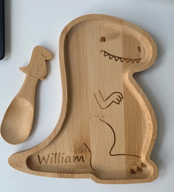 Personalised Bamboo Baby/ Toddler Plate- Dinosaur- personalised gift, baby Christmas gift idea | Etsy (US)
