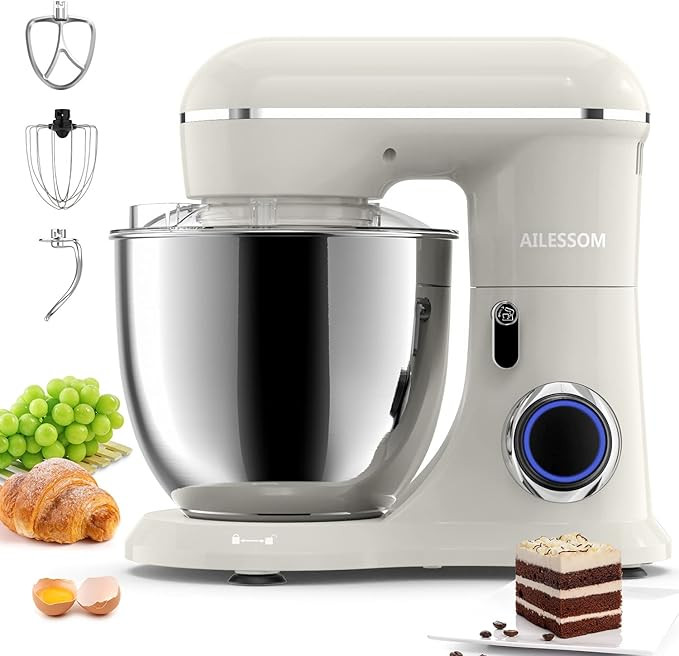 AILESSOM 3-IN-1 Electric Stand Mixer, 660W 10-Speed With Pulse Button, Attachments include 6.5QT ... | Amazon (US)