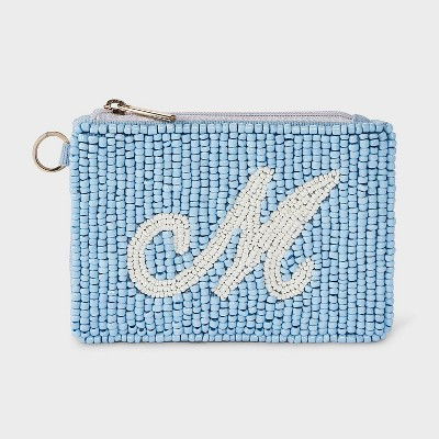 Beaded Monogram Letter M Pouch - A New Day™ Blue/M | Target