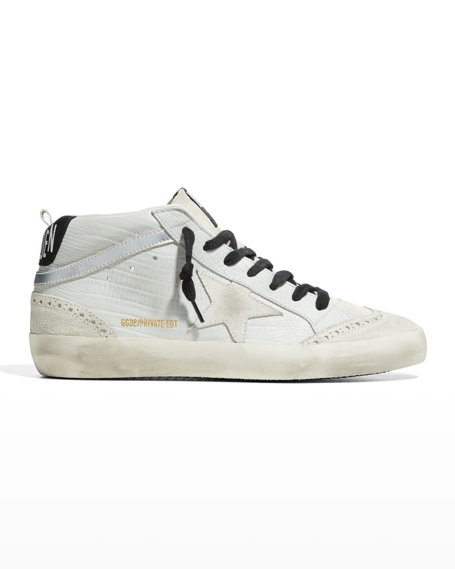 Golden Goose Midstar Mock-Croc Mixed Leather Sneakers | Neiman Marcus
