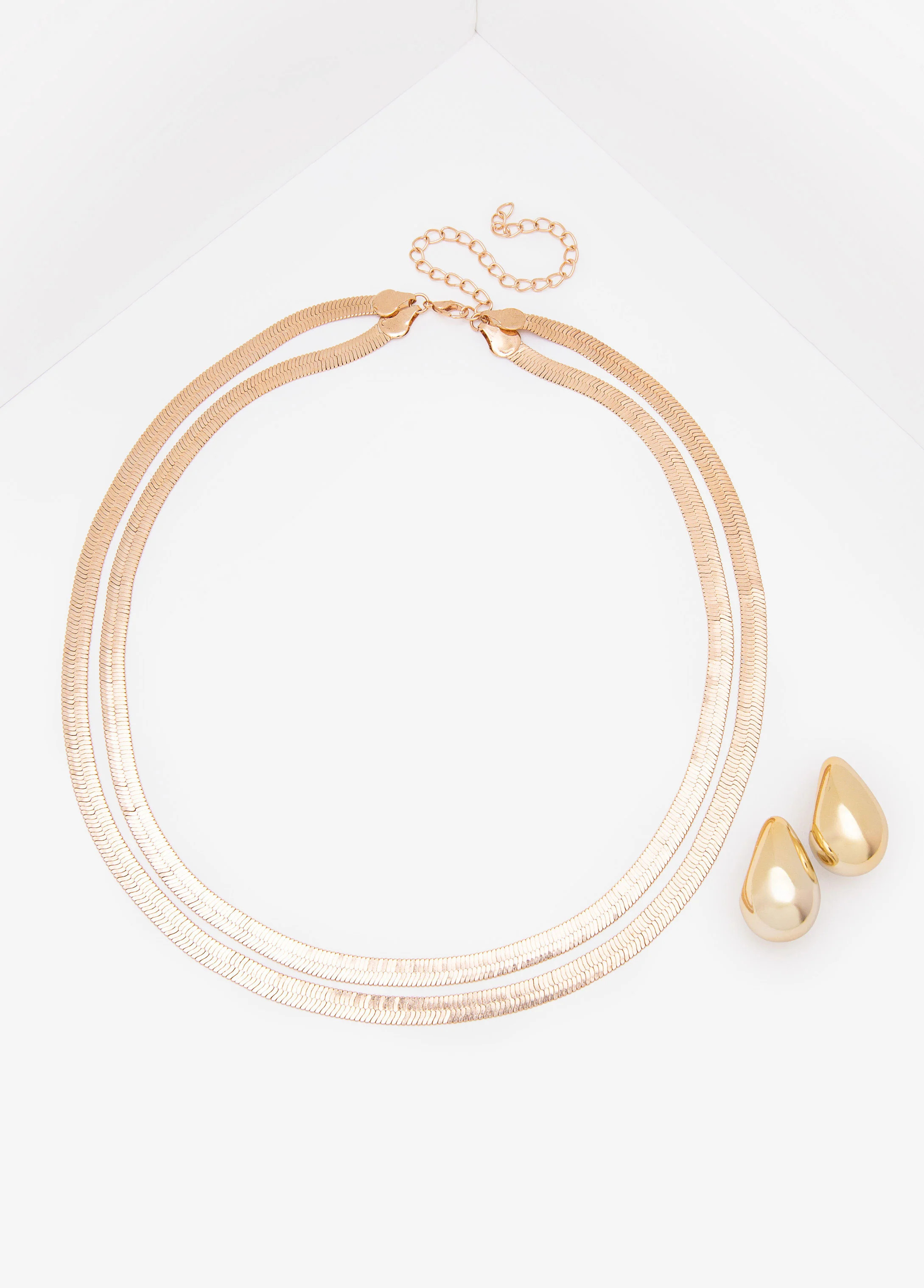 Herringbone Necklace Set | Ashley Stewart