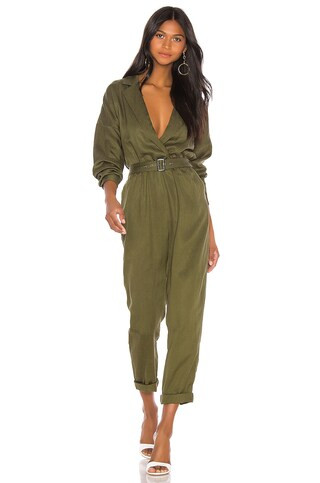 L'Academie Reed Jumpsuit in Green from Revolve.com | Revolve Clothing (Global)