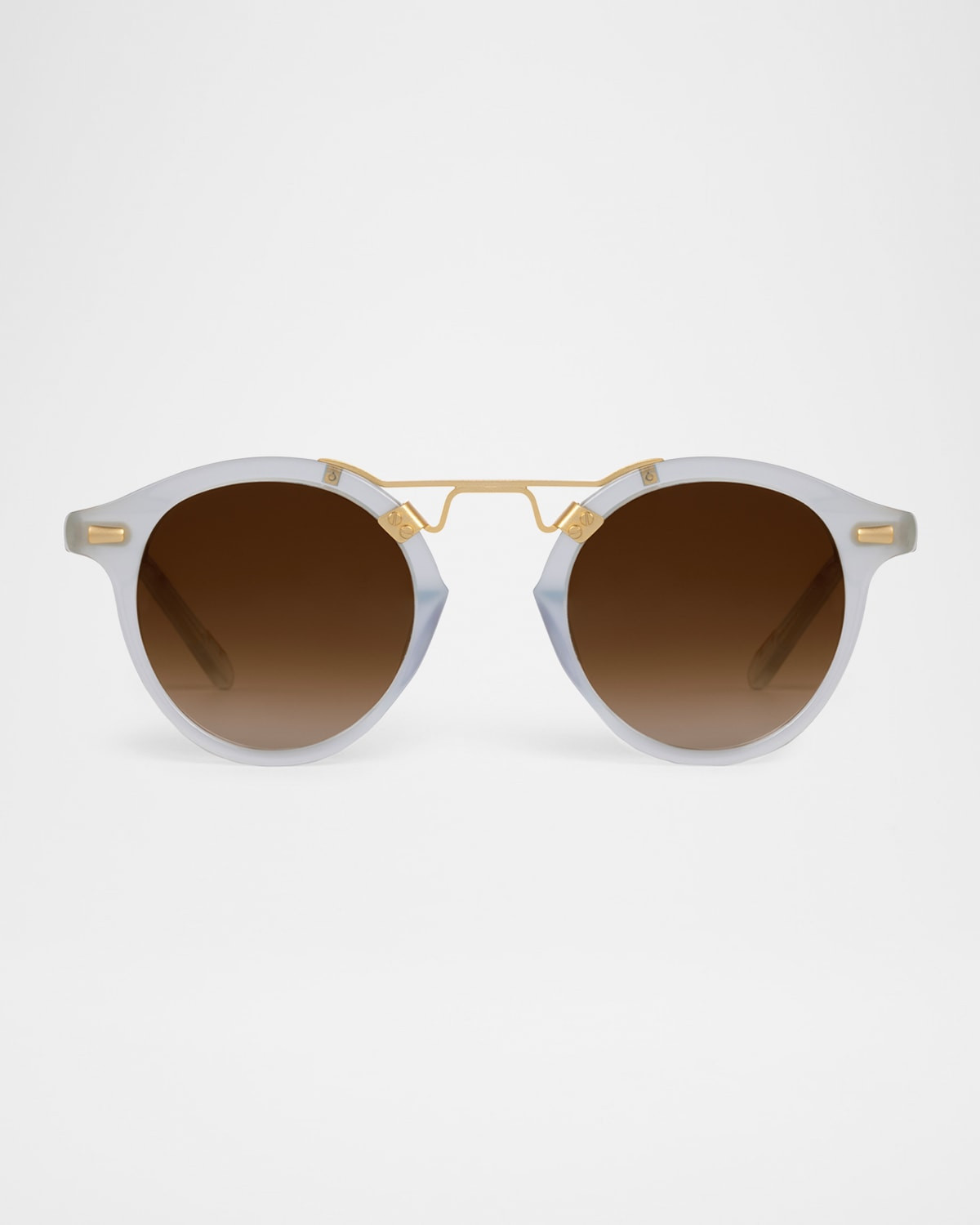 St. Louis Acetate & Stainless Steel Round Sunglasses | Neiman Marcus
