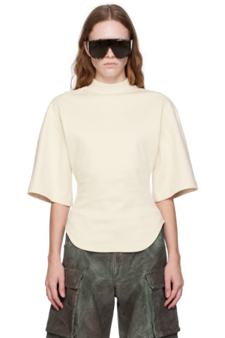 The Attico - Off-White Cutout T-Shirt | SSENSE