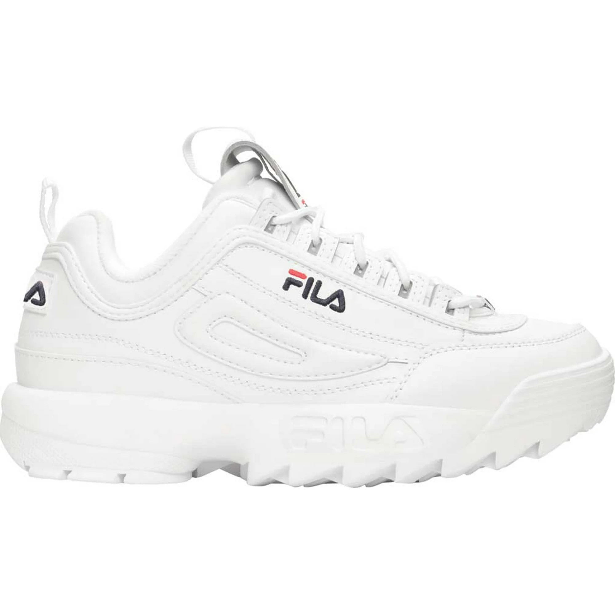 Women's Fila Disruptor II Premium Sneaker White/Navy/Red 10 M | Walmart (US)