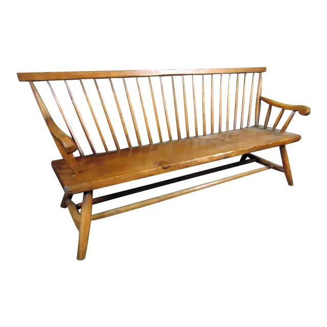 Rustic Handmade Country Style Pine Bench | Chairish