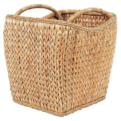 Mainly Baskets Sweater Weave Natural Handwoven Rattan Vineyard Floor Basket | Kathy Kuo Home