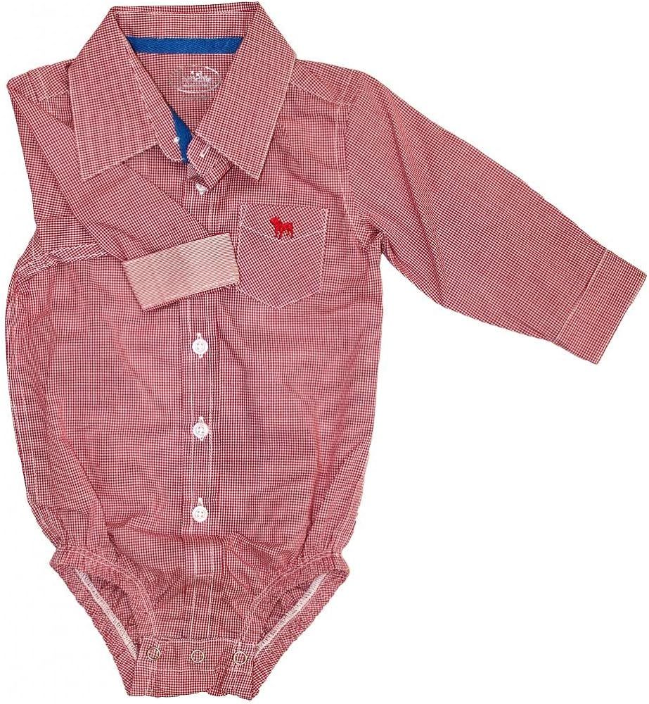 Frenchie Mini Couture Red Checked Boys Tailored Bodysuit | Amazon (US)