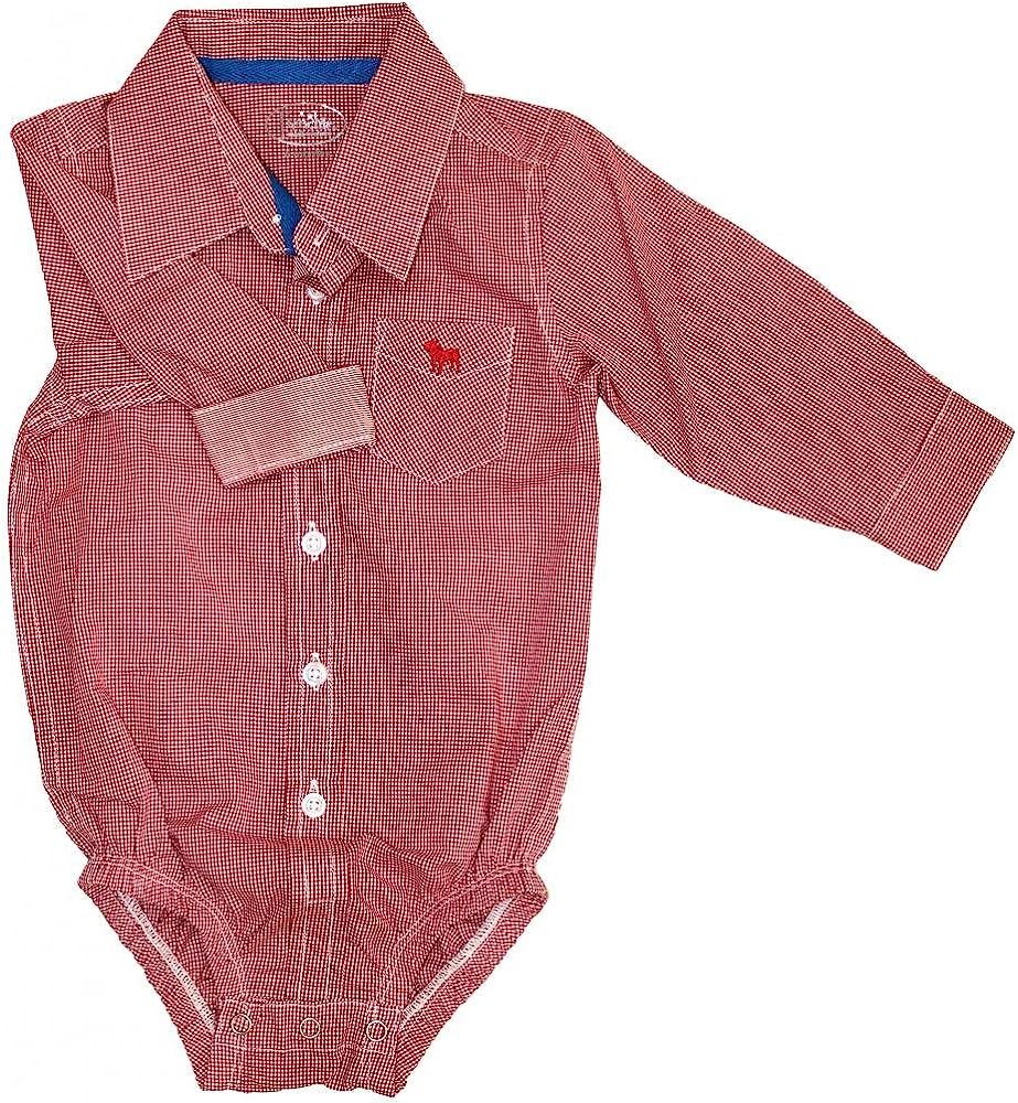 Frenchie Mini Couture Red Checked Boys Tailored Bodysuit | Amazon (US)
