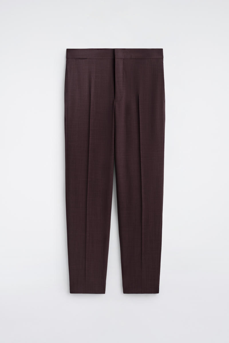 Fluid Wool Slim-Fit Trousers in Brown | COS UK