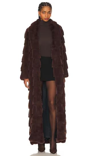 Floor Length Faux Fur Coat in Chicory Coffee | Revolve Clothing (Global)
