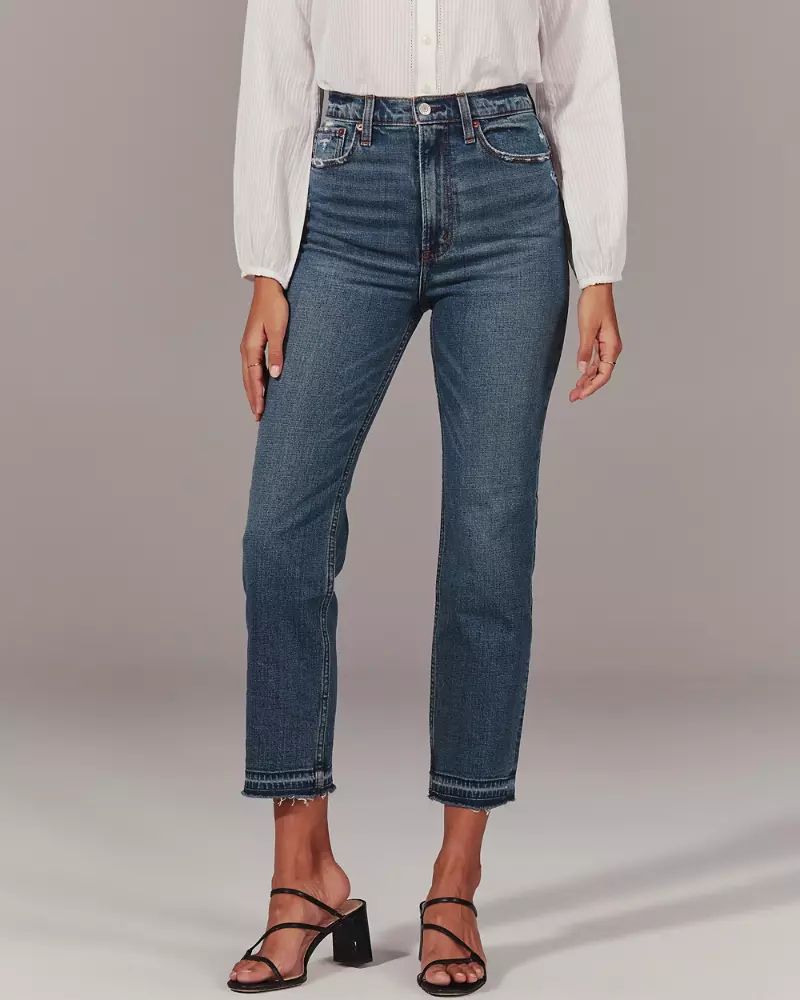 Ultra High Rise Straight Ankle Jeans | Abercrombie & Fitch US & UK