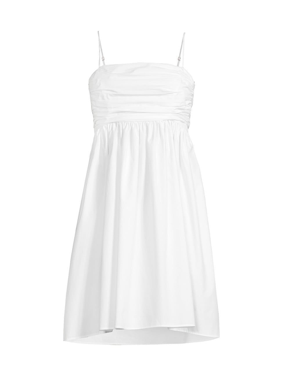 Women's Ava Pleated Back-Tie Minidress - White - Size Large - White - Size Large | Saks Fifth Avenue