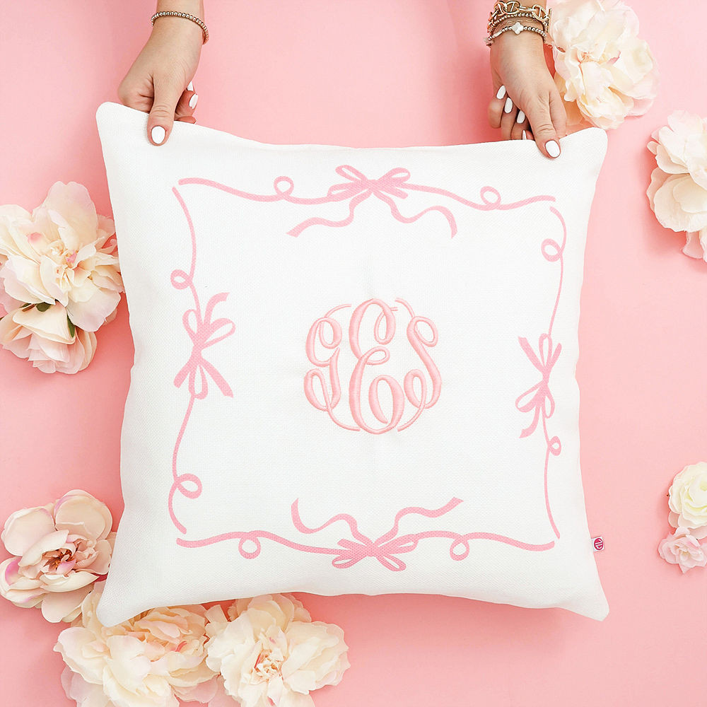Monogrammed Bow Pillow Sham | Marleylilly