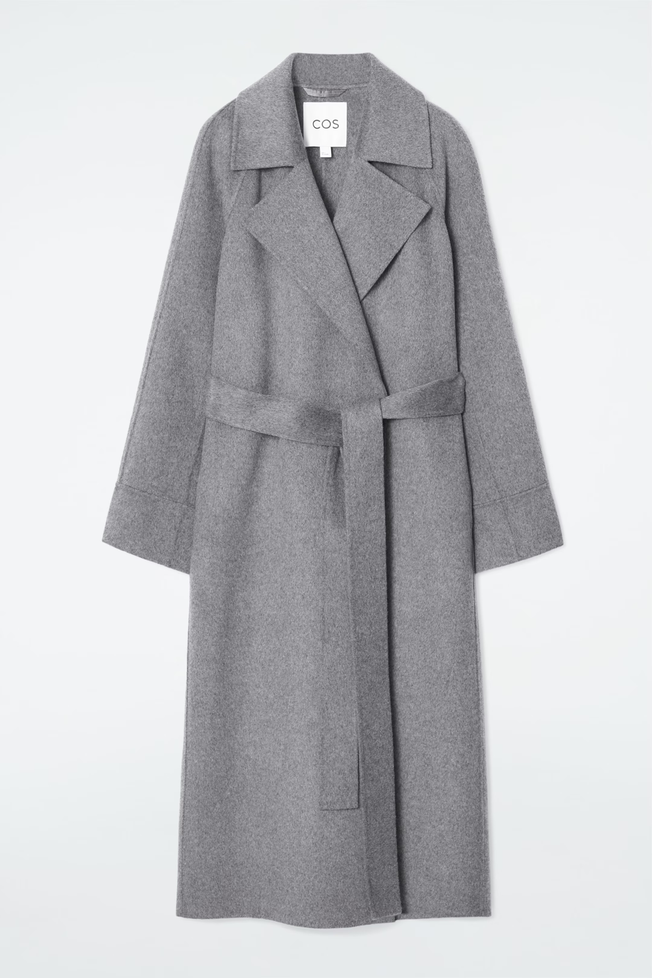 BELTED DOUBLE-FACED WOOL COAT - GREY | COS | COS UK