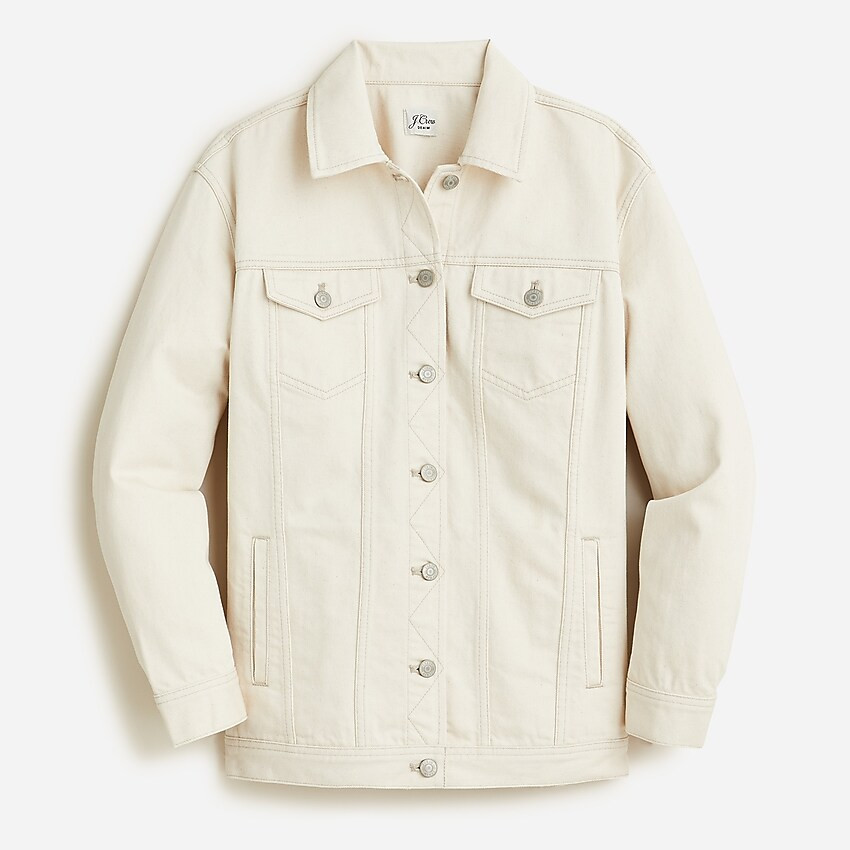 Relaxed denim jacket in ecru | J. Crew US