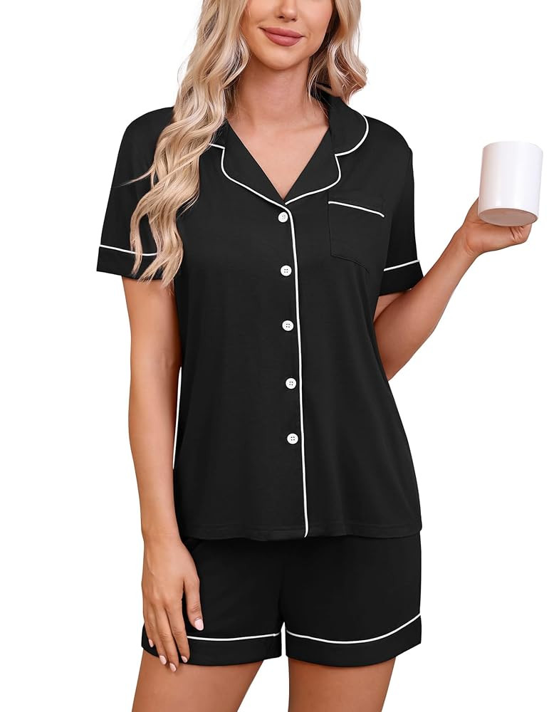 Pajama Sets for Women 2 Piece PJ Sets Short Sleeve Lounge Set Fashion Sleepwear XS-3XL | Amazon (US)
