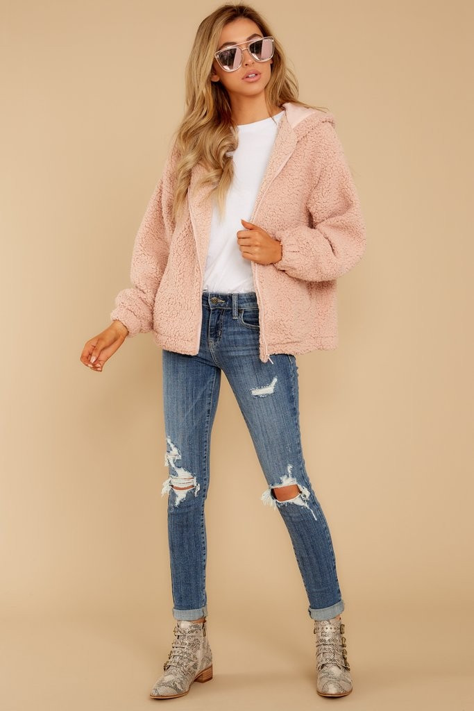 Warm Regards Blush Sherpa Jacket | Red Dress 