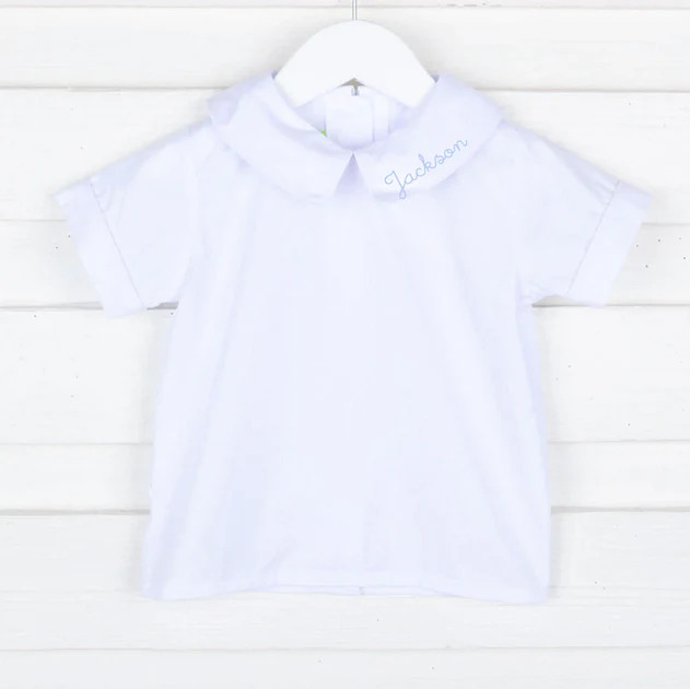 Boy White Short Sleeve Undershirt | Classic Whimsy
