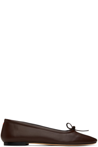 Brown Delfina Ballerina Flats | SSENSE