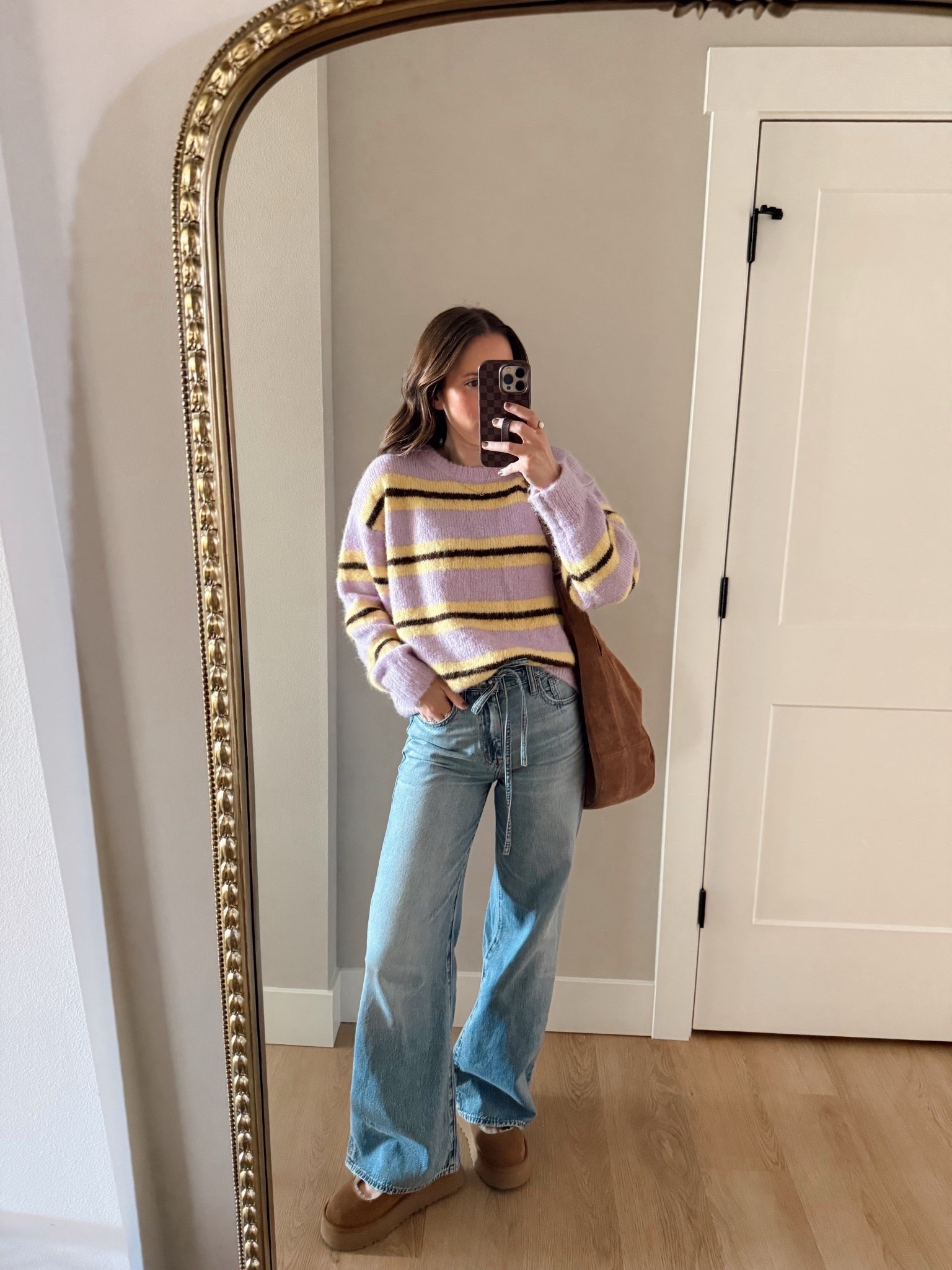 OOTD✨ this sweater is perfect for early spring! I love the colors! And yes….wearing these jeans again 🫣 they are so comfortable and 25% off through tonight!

ootd, casual style, spring sweater, Mary Jane Uggs, what I’m wearing, Madewell denim @Madewell 

#LTKootd #LTKmomlife #LTKdayinmylife