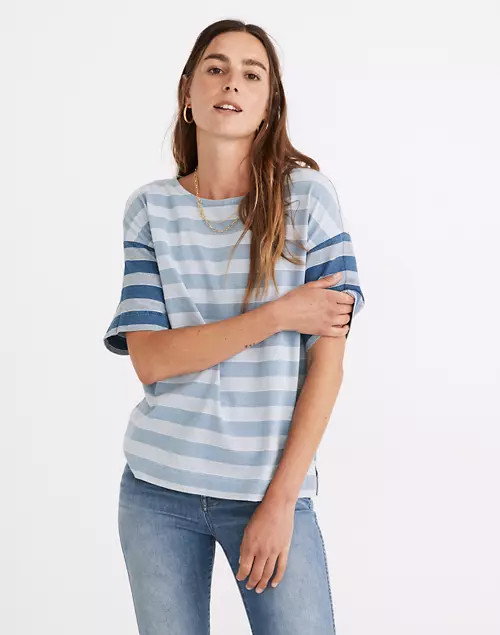 Indigo Stripe-Block Tee | Madewell