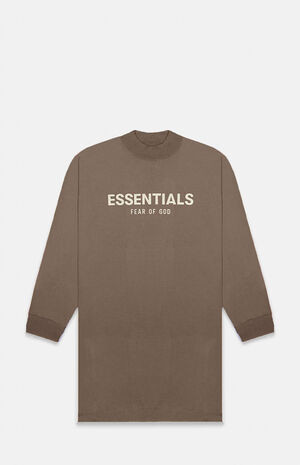 Essentials Fear Of God Kids Wood Long Sleeve T-Shirt Dress | PacSun | PacSun