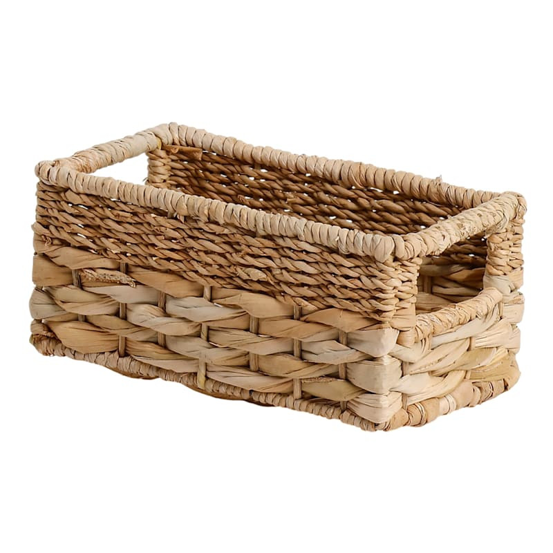Joan Water Hyacinth Rectangle Storage Basket, Small | At Home