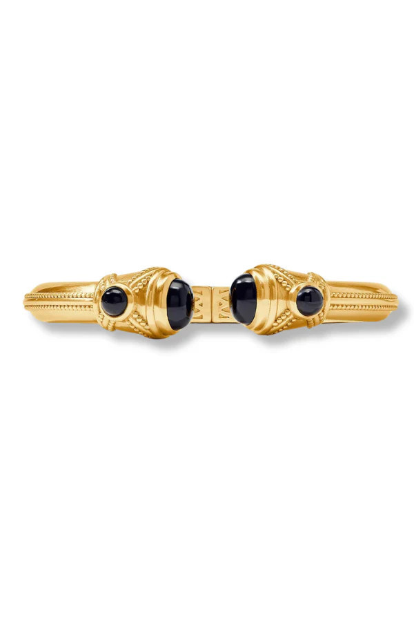 Julie Vos Cabochon Obsidian Black Demi Cuff Bracelet | The Willow Tree