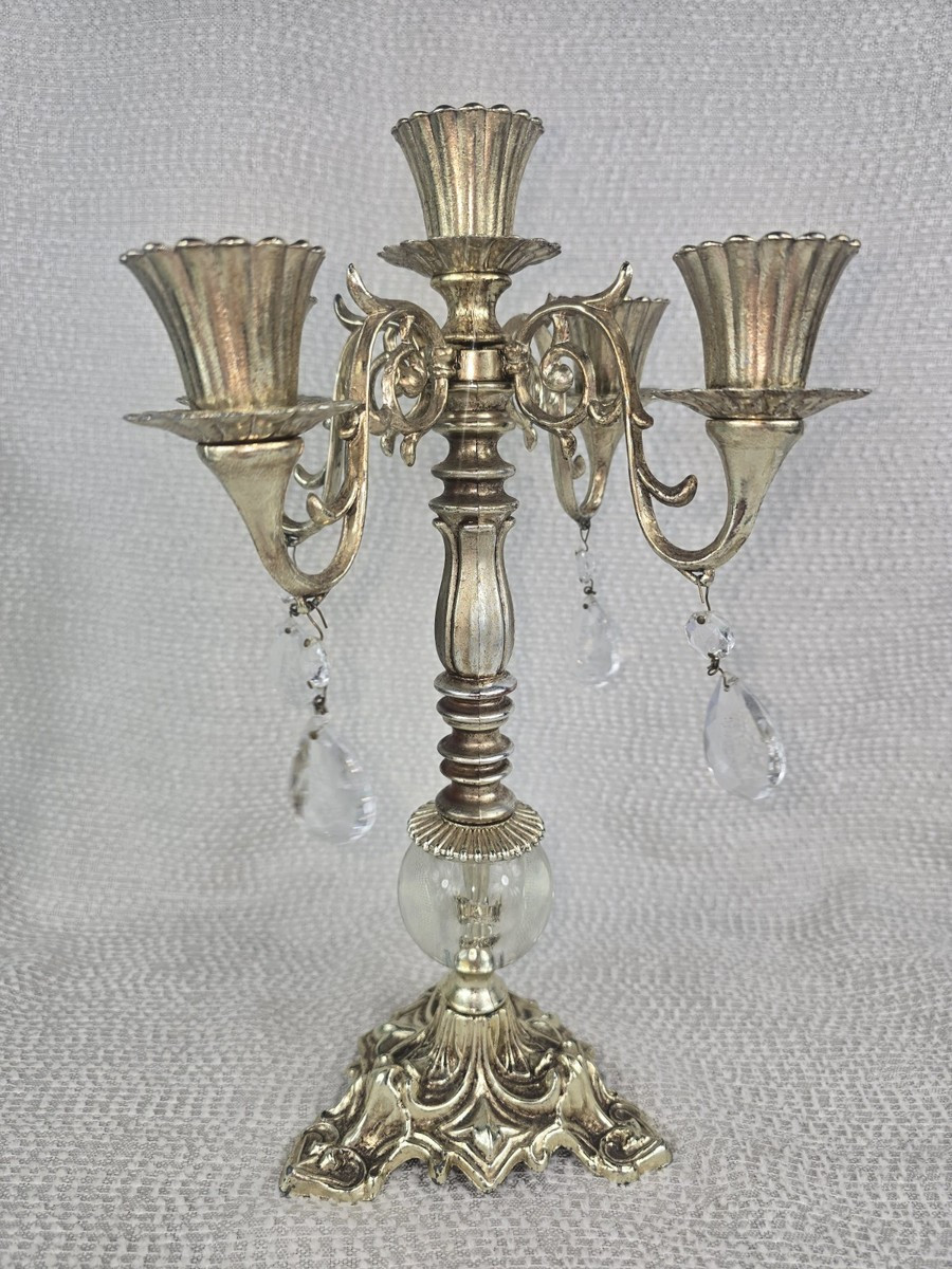 Vtg Ornate Candelabra Cast Metal MCM Victorian Revival, Hollywood Regency  Dilly | eBay US